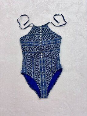 Women's Blue One-Piece Swim Suit --- Size: Medium --- Great Condition!!
